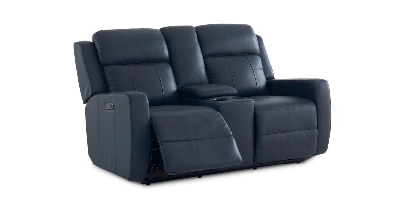 Norwood Leather Power Reclining Loveseat with Center Console 3752PC42S