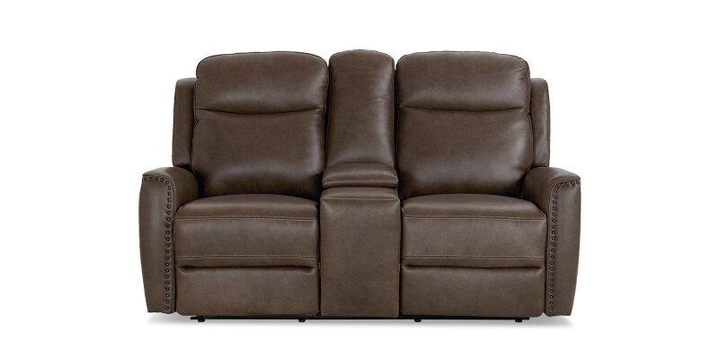 Douglas Leather Power Reclining Loveseat with Center Console 3793PC42S