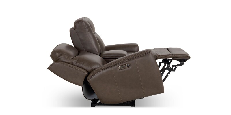Douglas Leather Power Reclining Loveseat with Center Console 3793PC42S