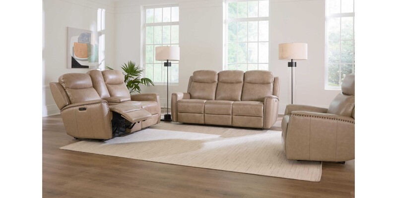 Douglas Leather Power Reclining Loveseat with Center Console 3793PC42W