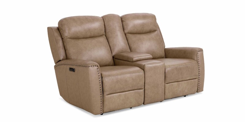 Douglas Leather Power Reclining Loveseat with Center Console 3793PC42W