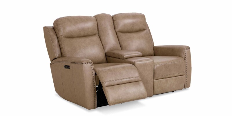 Douglas Leather Power Reclining Loveseat with Center Console 3793PC42W