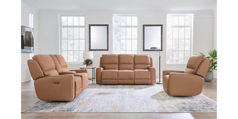 Raymond Leather Power Reclining Sofa 3795P62A