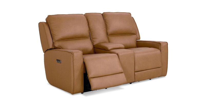 Raymond Leather Power Reclining Loveseat with Center Console 3795PC42A
