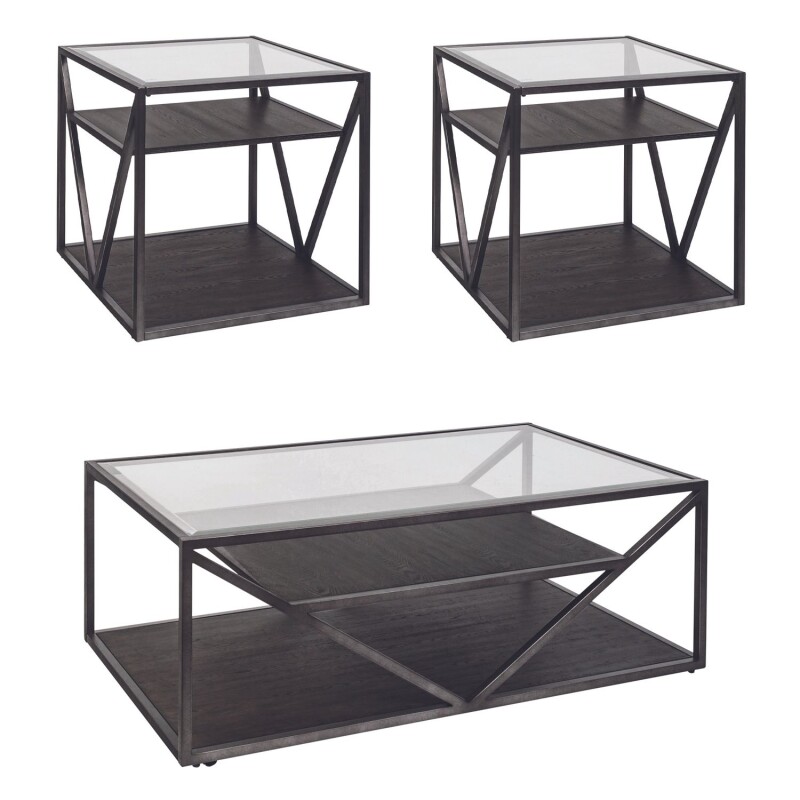 Arista 3 Piece Set (1-Cocktail 2-End Tables) 37OT3PCS