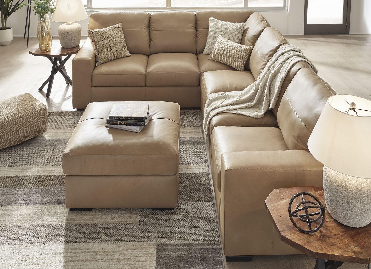 Bandon Oversized Accent Ottoman In Toffee 3800608