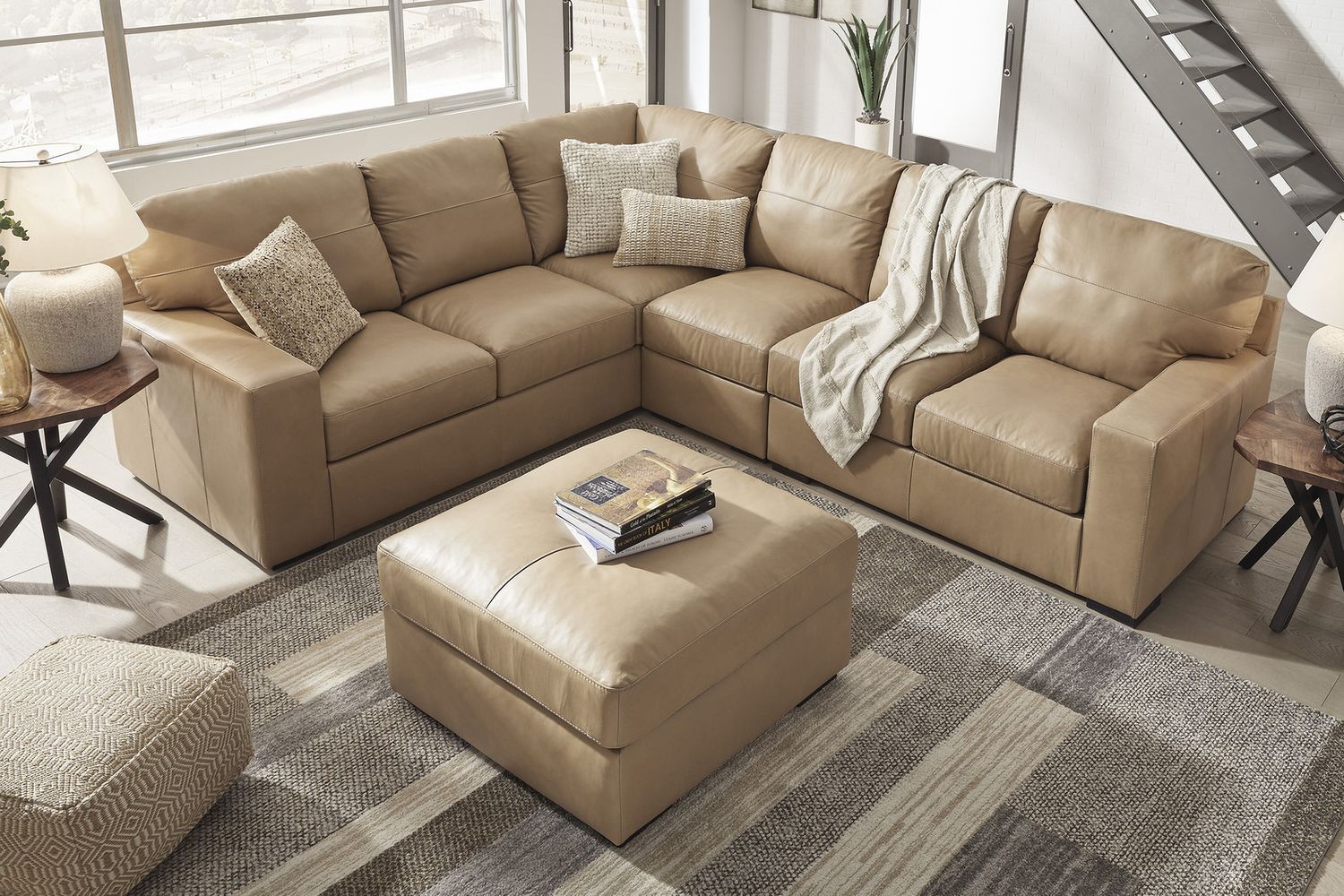 Bandon Oversized Accent Ottoman In Toffee 3800608