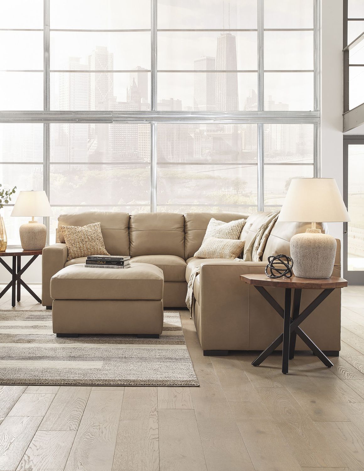Bandon Oversized Accent Ottoman In Toffee 3800608