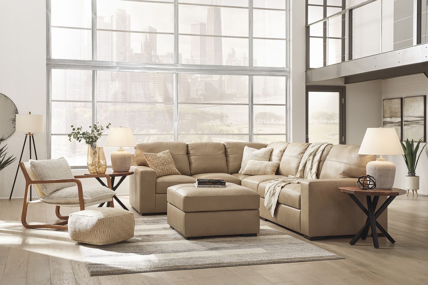 Bandon Oversized Accent Ottoman In Toffee 3800608