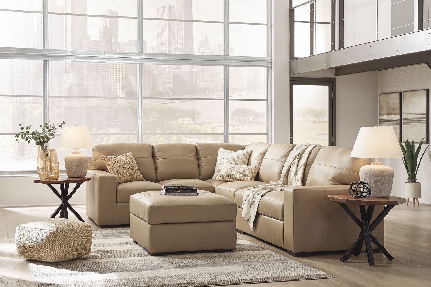 Bandon Oversized Accent Ottoman In Toffee 3800608