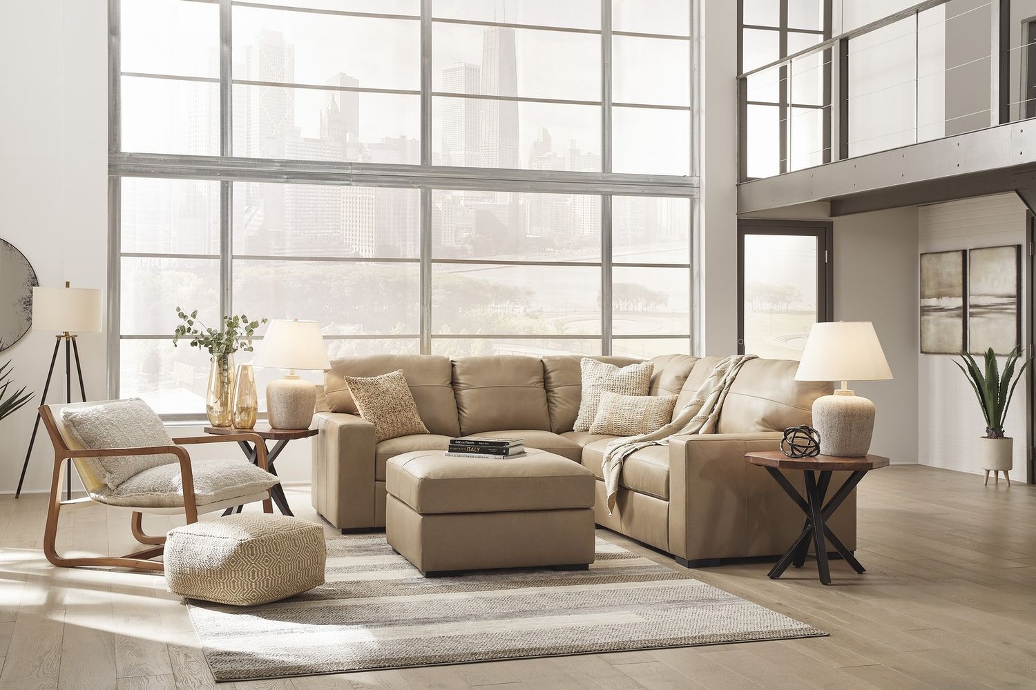 Bandon Oversized Accent Ottoman In Toffee 3800608