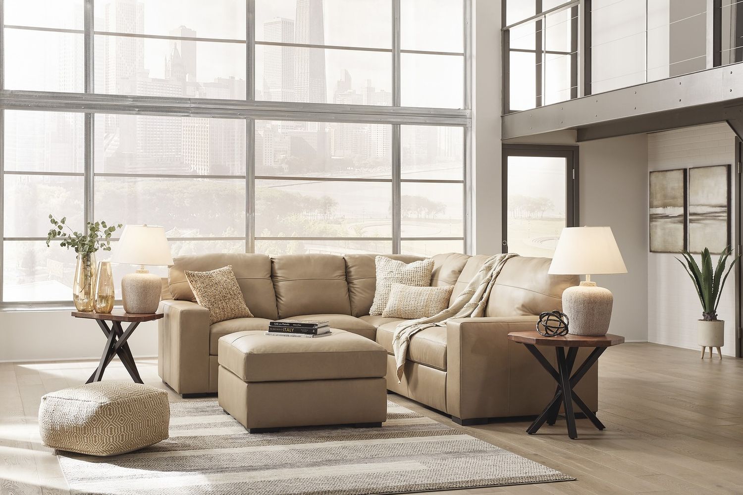 Bandon Oversized Accent Ottoman In Toffee 3800608