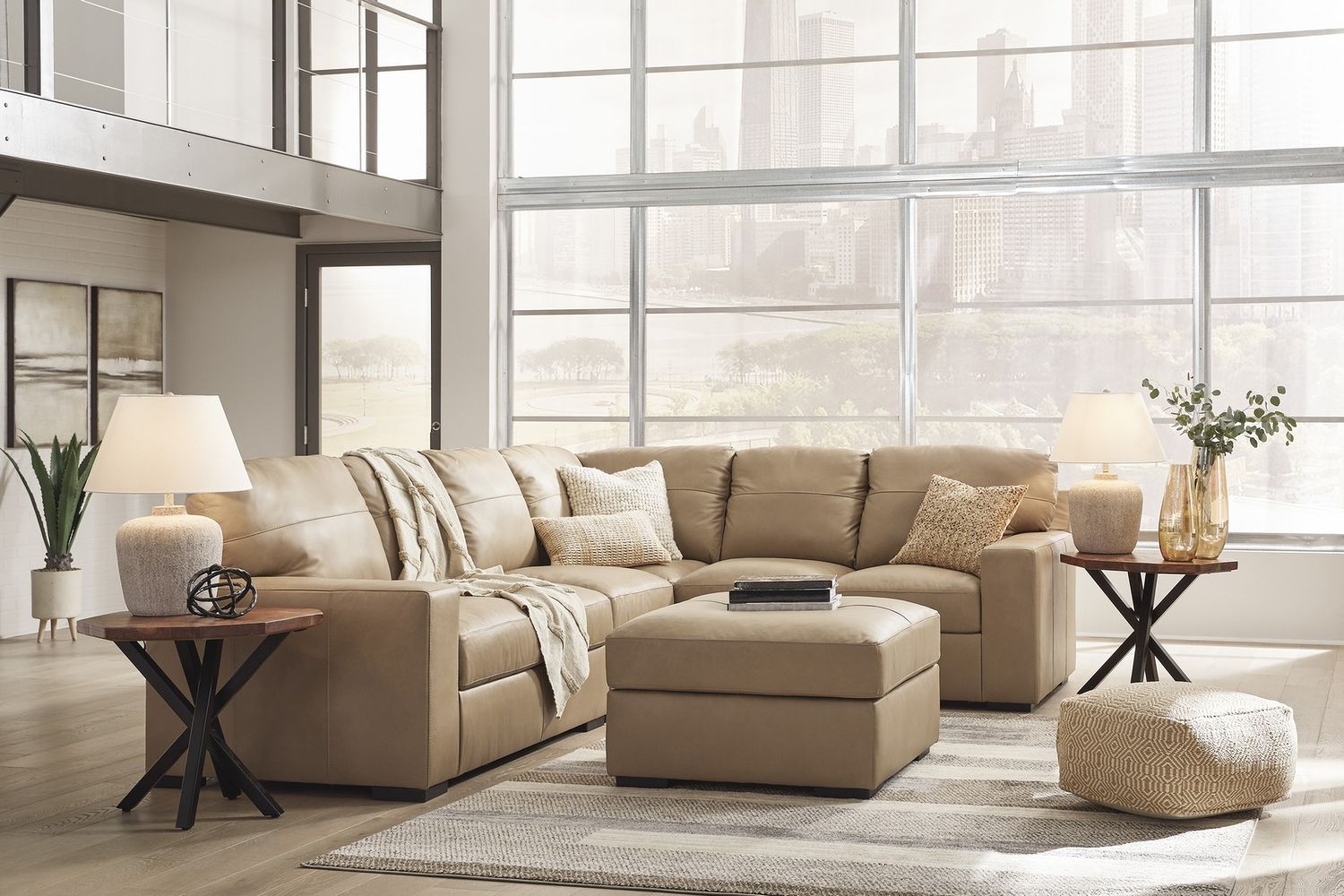 Bandon Oversized Accent Ottoman In Toffee 3800608