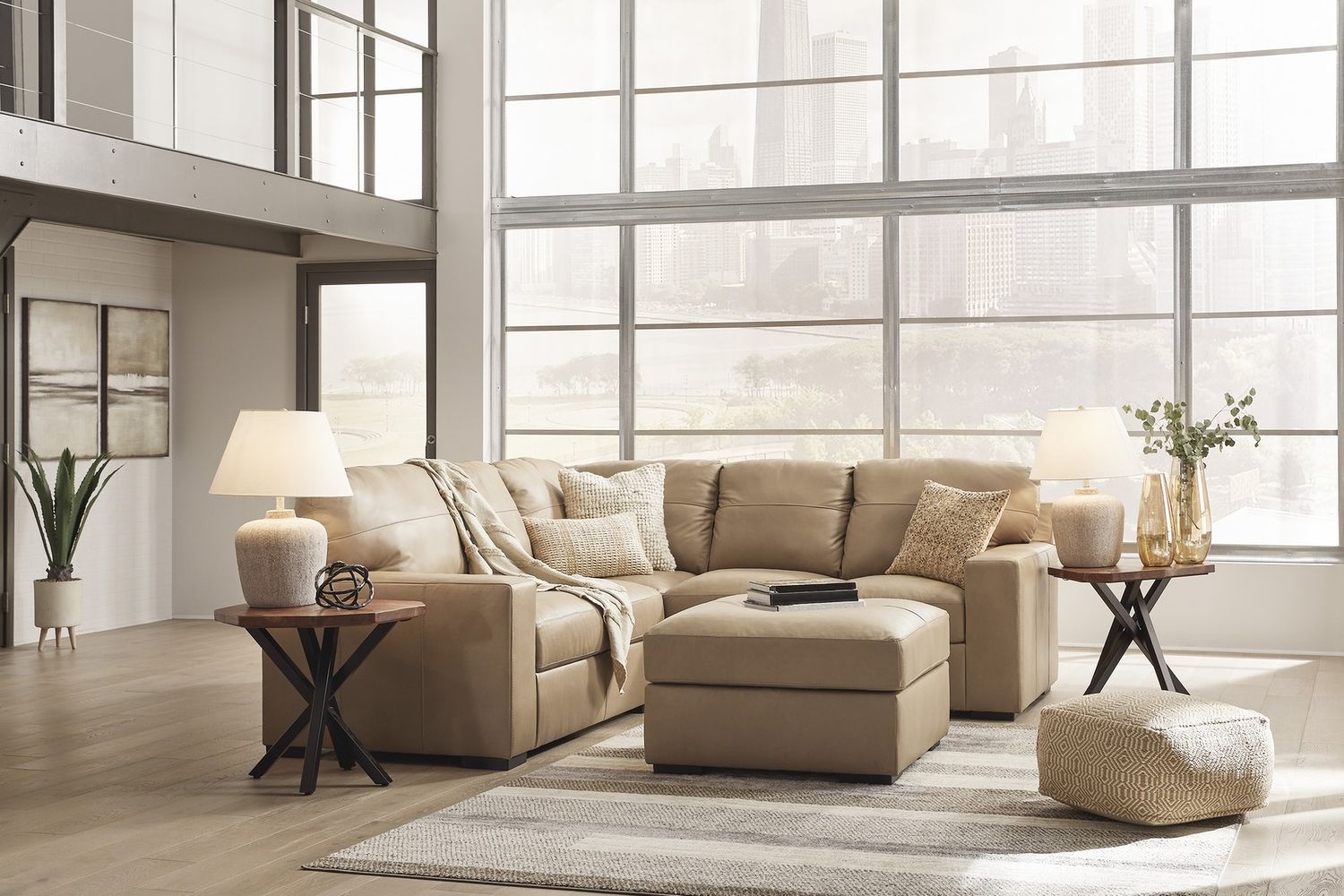Bandon Oversized Accent Ottoman In Toffee 3800608