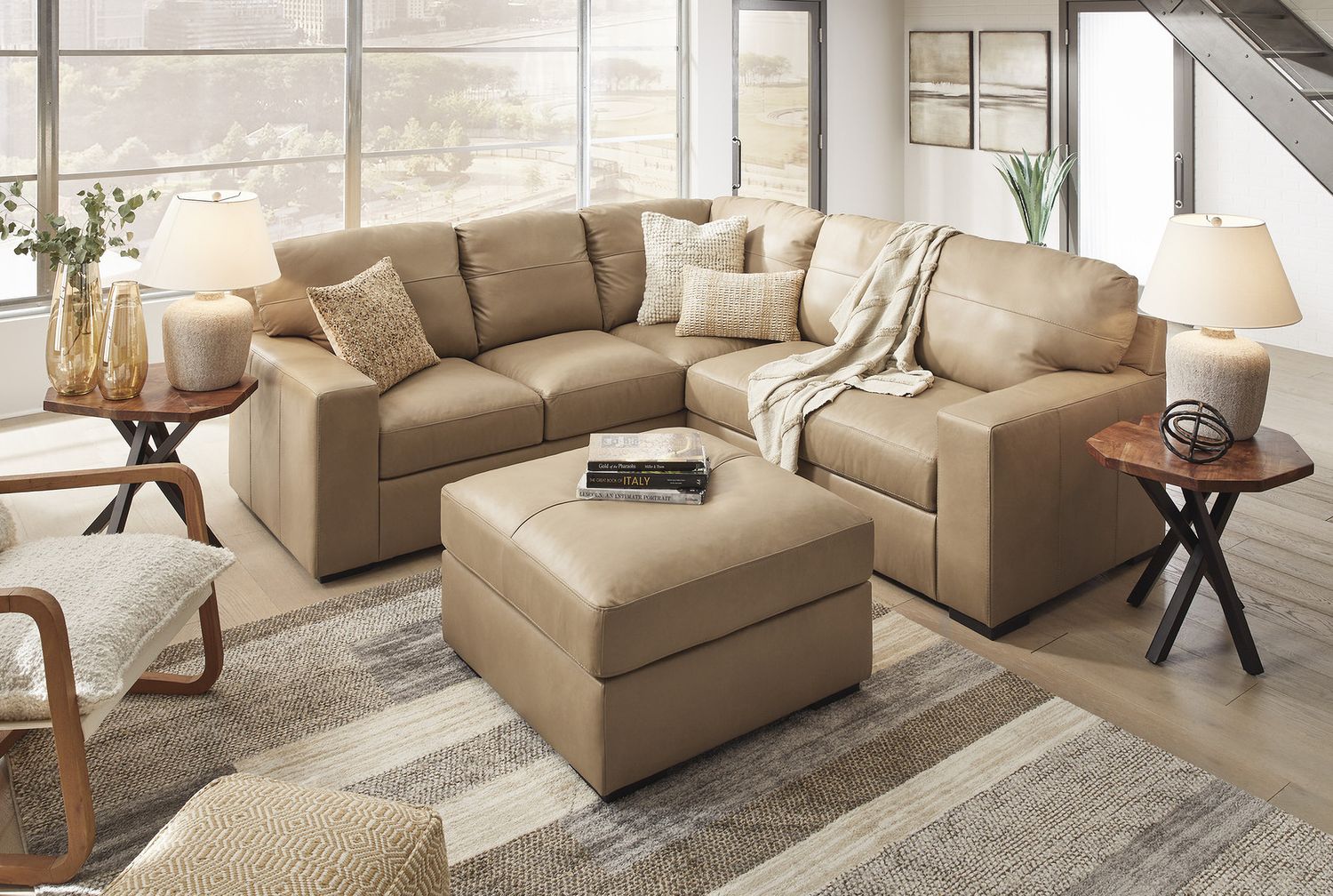 Bandon 2-Piece LAF Sectional In Toffee 38006S1