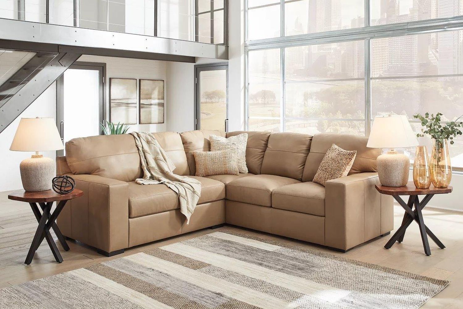 Bandon 2-Piece RAF Sectional In Toffee 38006S2