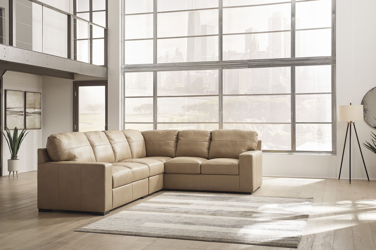 Bandon 3-Piece RAF Sectional In Toffee 38006S4