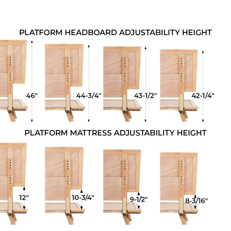 3800 Addison Queen Adjustable Headboard Platform Bed 3800DUET