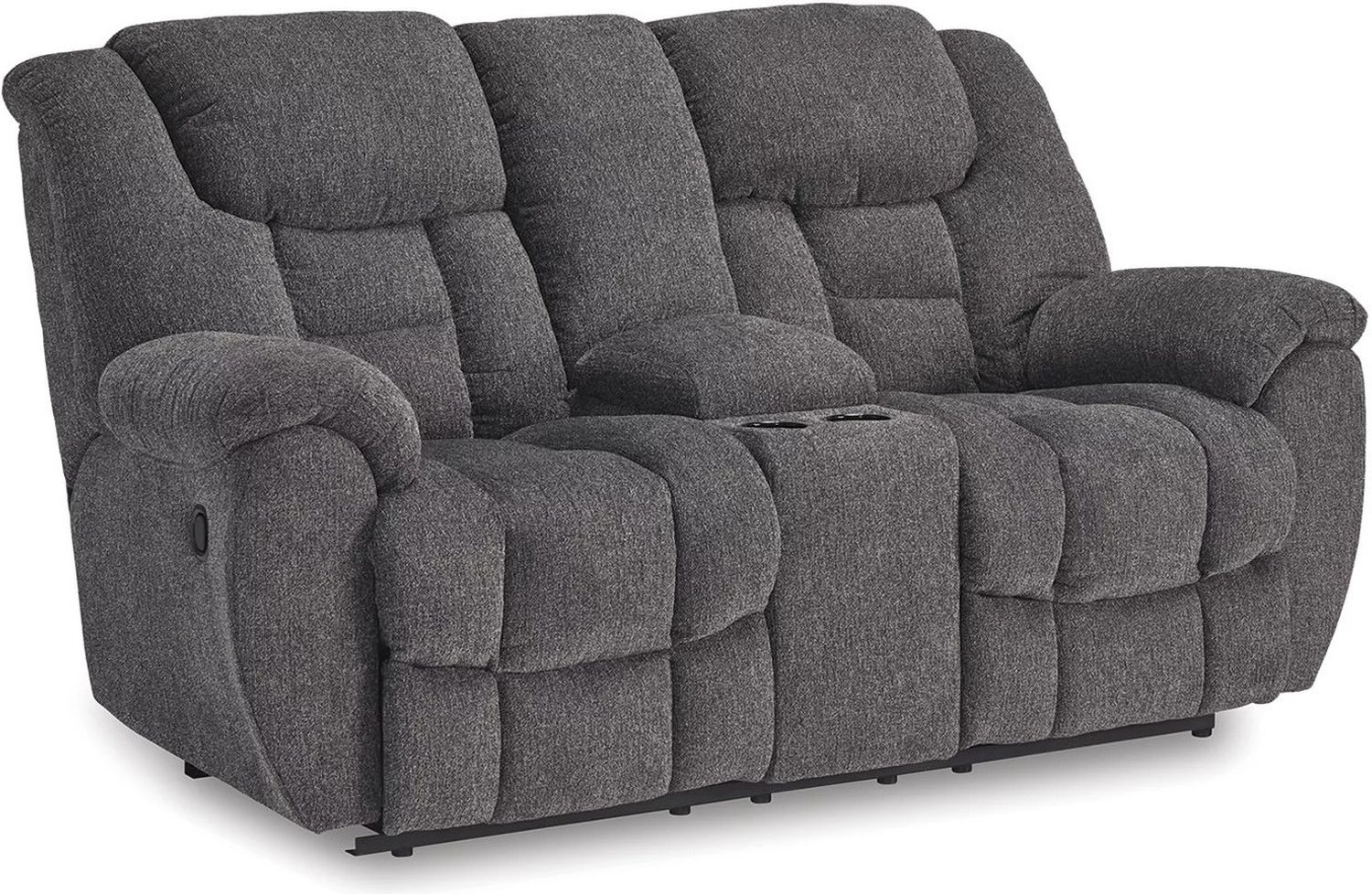 Foreside Reclining Loveseat with Console In Charcoal 3810494