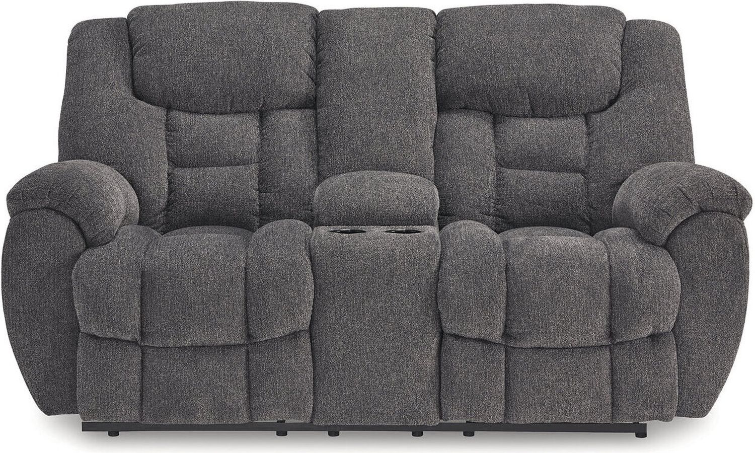 Foreside Reclining Loveseat with Console In Charcoal 3810494