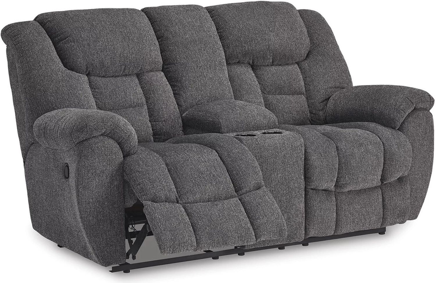 Foreside Reclining Loveseat with Console In Charcoal 3810494