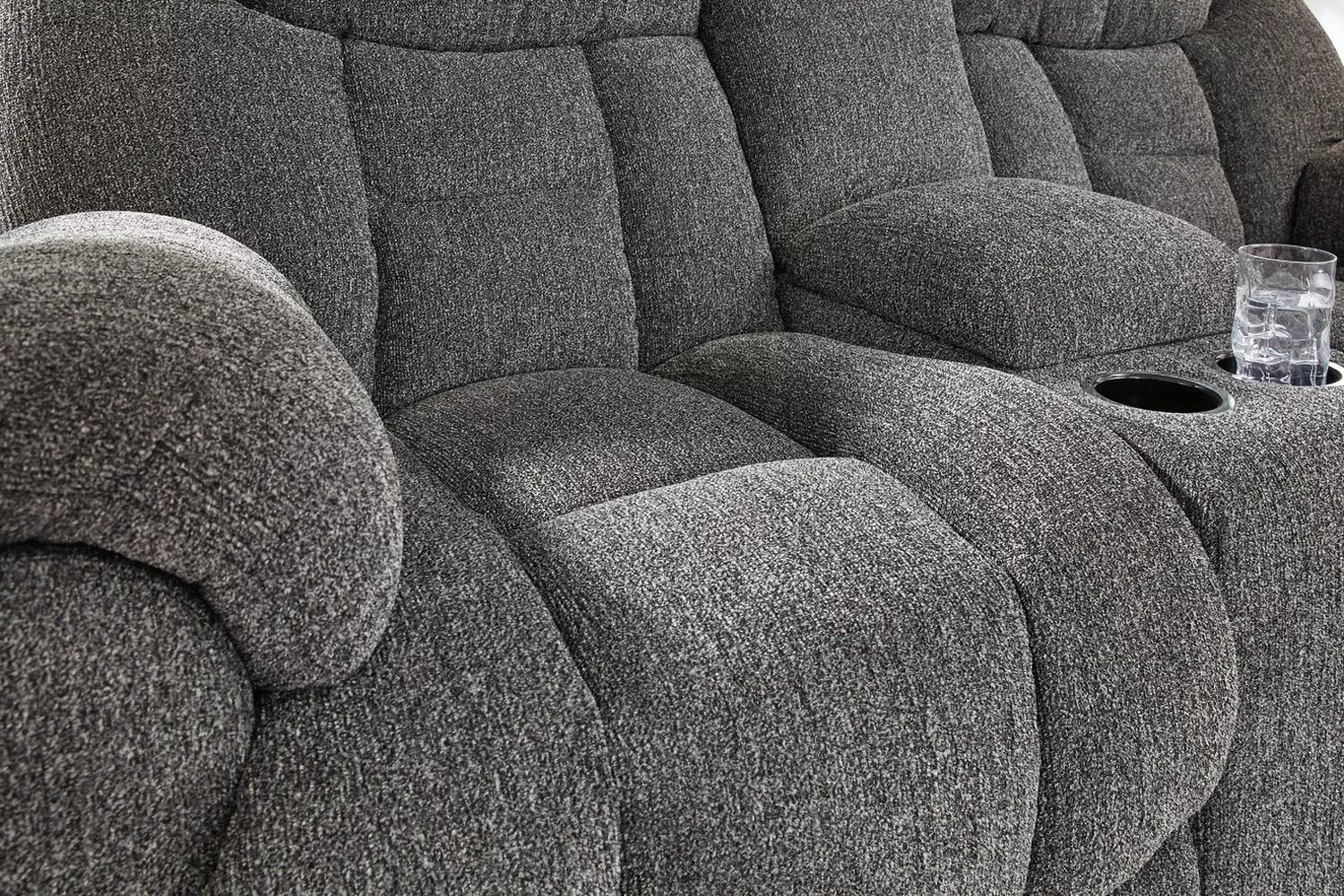 Foreside Reclining Loveseat with Console In Charcoal 3810494
