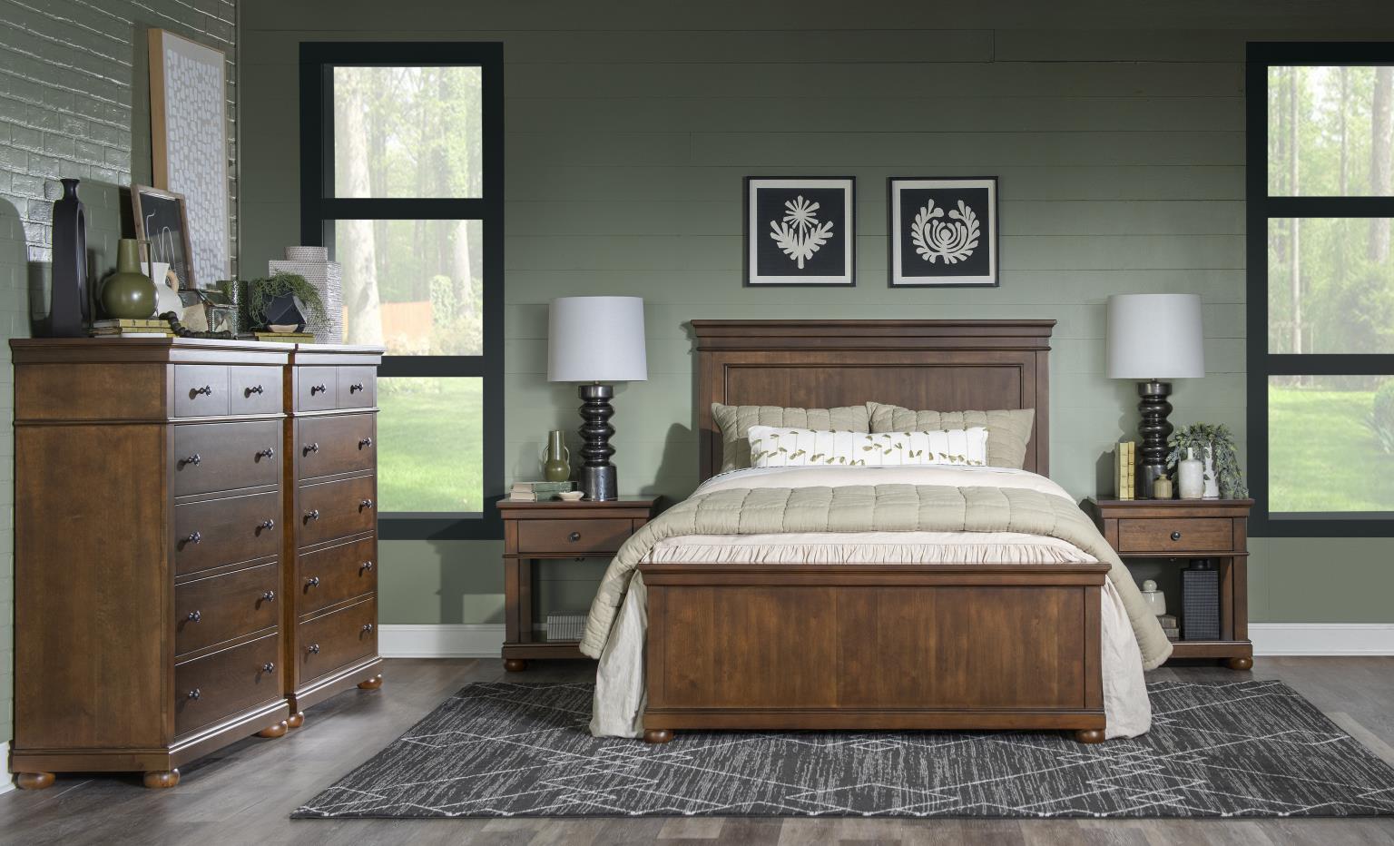 3814 Canterbury 2.0 LK Complete Panel Full Bed Cherry Finish 38144104K
