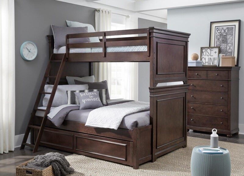 3814 Canterbury 2.0 LK Complete Bunk Twin Full Ext Cherry 38148140K