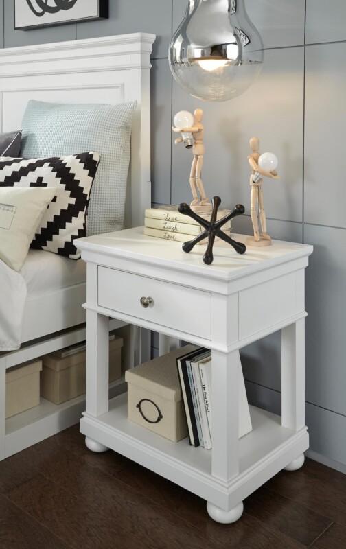 3815 Canterbury 2.0 LK Open Night Stand White Finish 38153101
