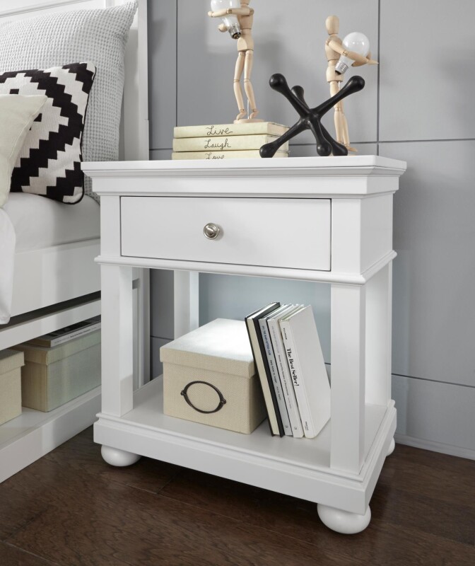 3815 Canterbury 2.0 LK Open Night Stand White Finish 38153101
