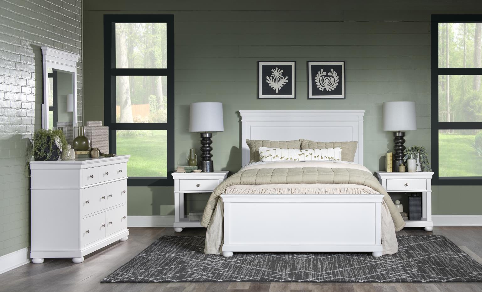 3815 Canterbury 2.0 LK Complete Panel Full Bed White Finish 38154104K