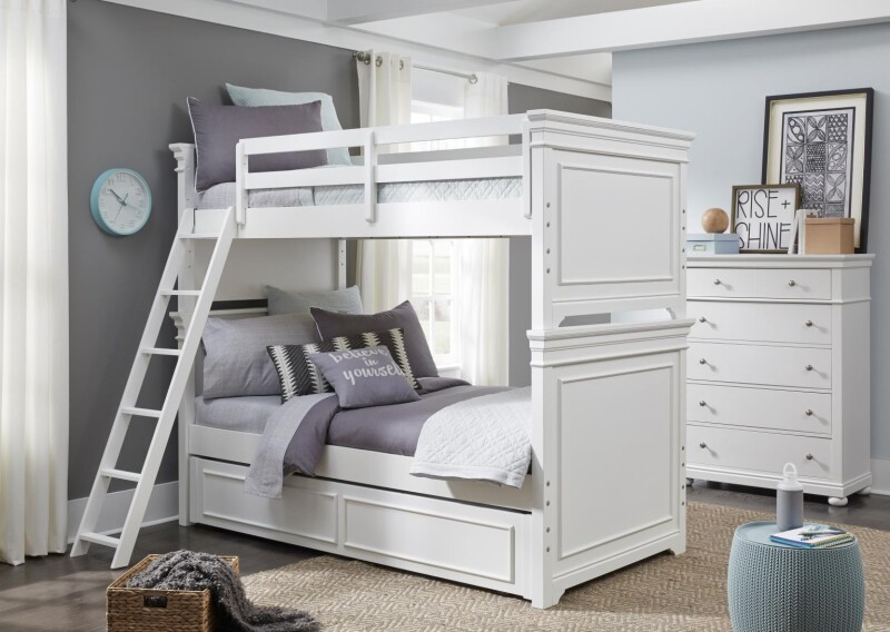 3815 Canterbury 2.0 LK Complete Bunk Twin White Finish 38158110K