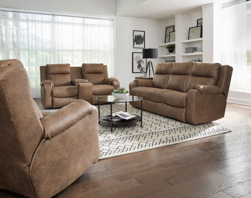 Contour Power Headrest Console Loveseat with Hidden Cupholders 38178P