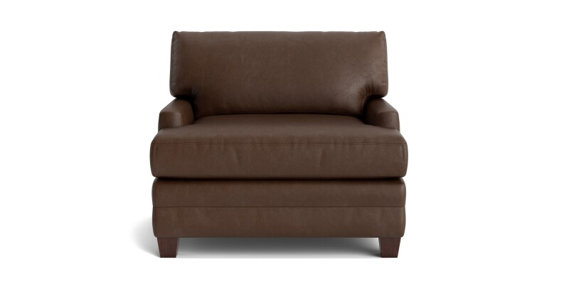 Carolina Leather Track Arm Accent Chair 384918L56