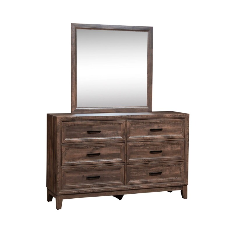 Ridgecrest King Panel Bed, Dresser & Mirror 384BRKPBDM