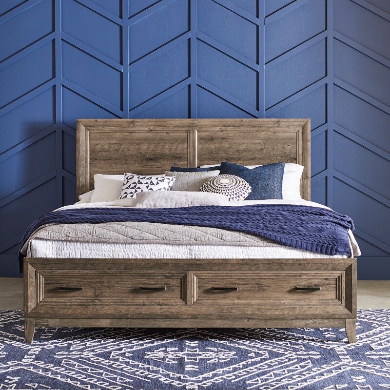Ridgecrest King Storage Bed, Dresser & Mirror, Chest 384BRKSBDMC