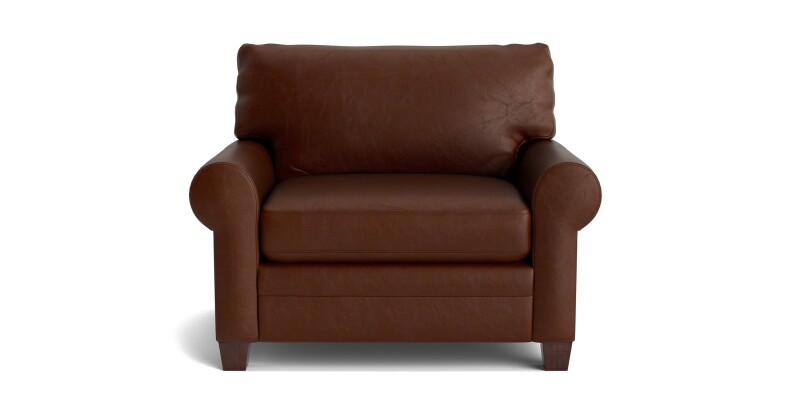 Carolina Leather Roll Arm Chair 385118L54