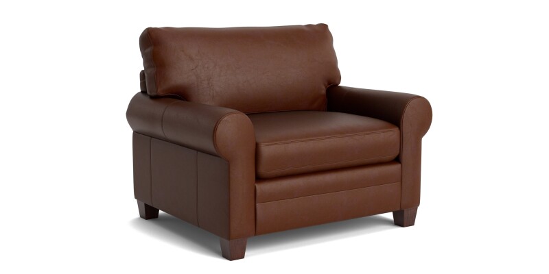 Carolina Leather Roll Arm Chair 385118L61