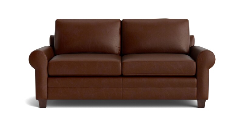 Carolina Leather Roll Arm Sofa 385152L52