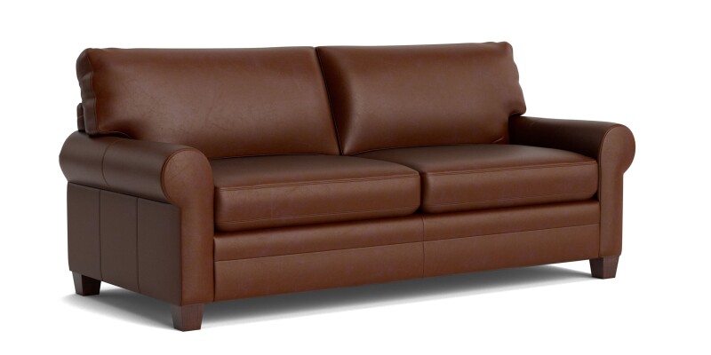 Carolina Leather Roll Arm Sofa 385162L53