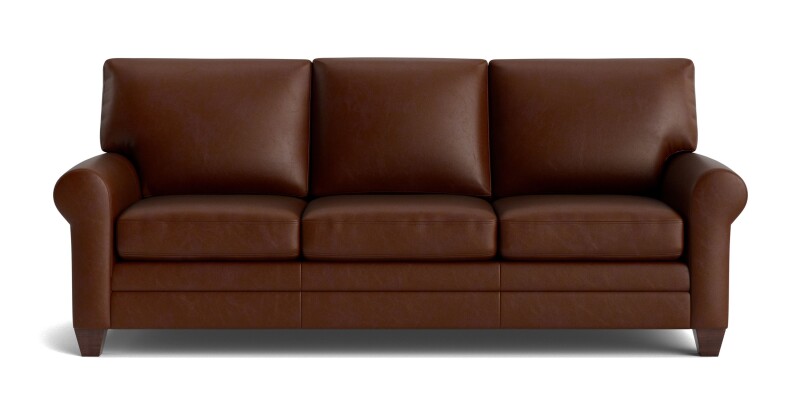 Carolina Leather Roll Arm Sofa 385172L53