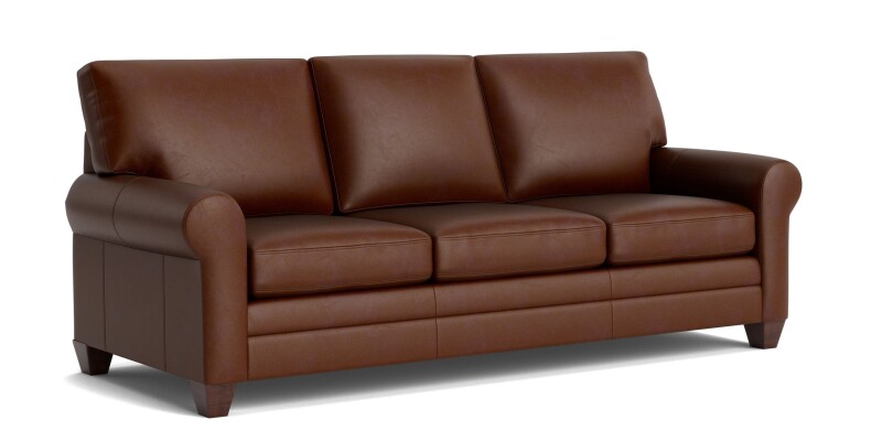 Carolina Leather Roll Arm Sofa 385172L53