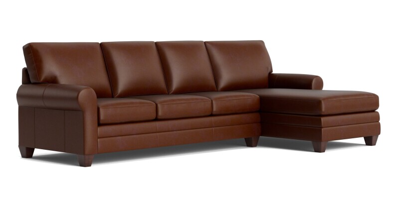 Carolina Leather Roll Arm Chaise Sectional 3851RCSECTLKIT52