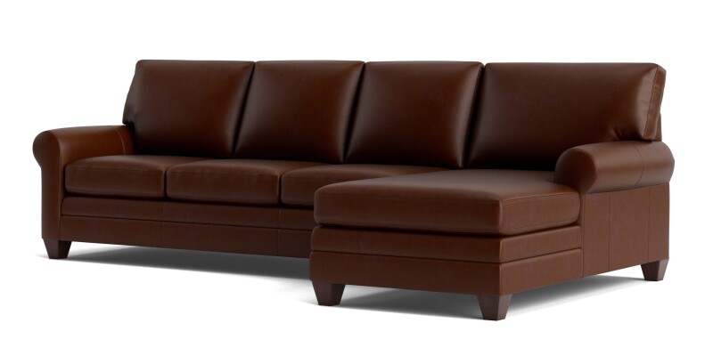 Carolina Leather Roll Arm Chaise Sectional 3851RCSECTLKIT60