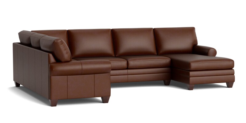 Carolina Leather Roll Arm U-Shaped Sectional 3851USECTLKIT52