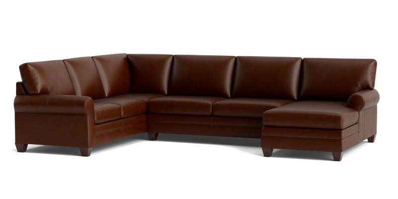 Carolina Leather Roll Arm U-Shaped Sectional 3851USECTLKIT53