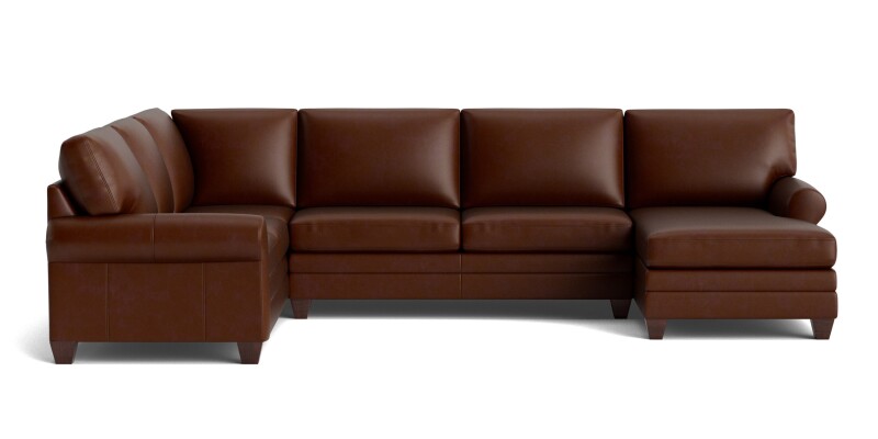Carolina Leather Roll Arm U-Shaped Sectional 3851USECTLKIT55