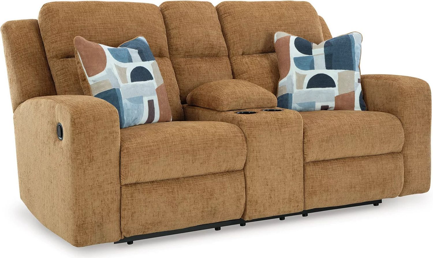 Kanlow Reclining Loveseat with Console In Honey 3860594