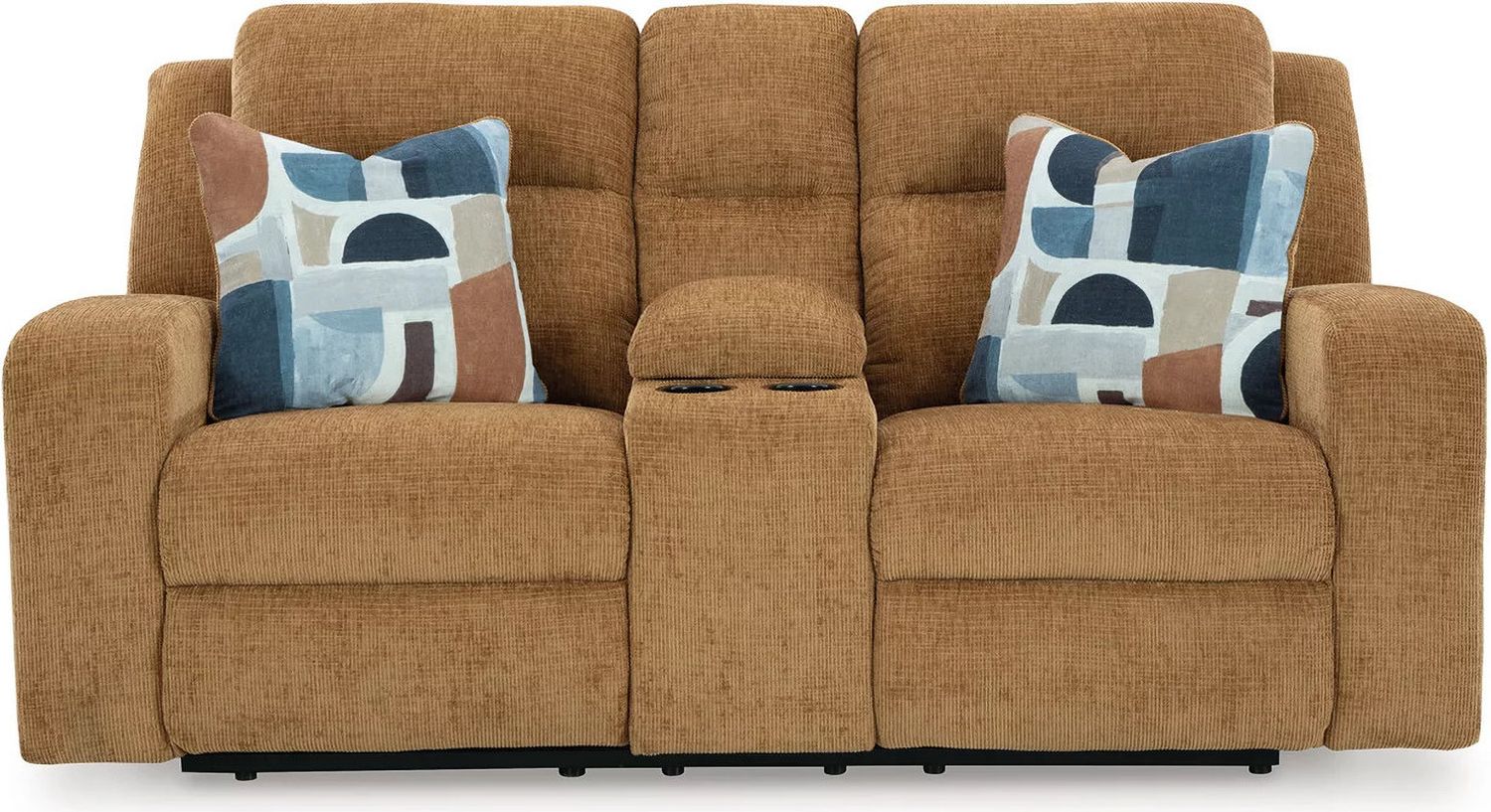 Kanlow Reclining Loveseat with Console In Honey 3860594