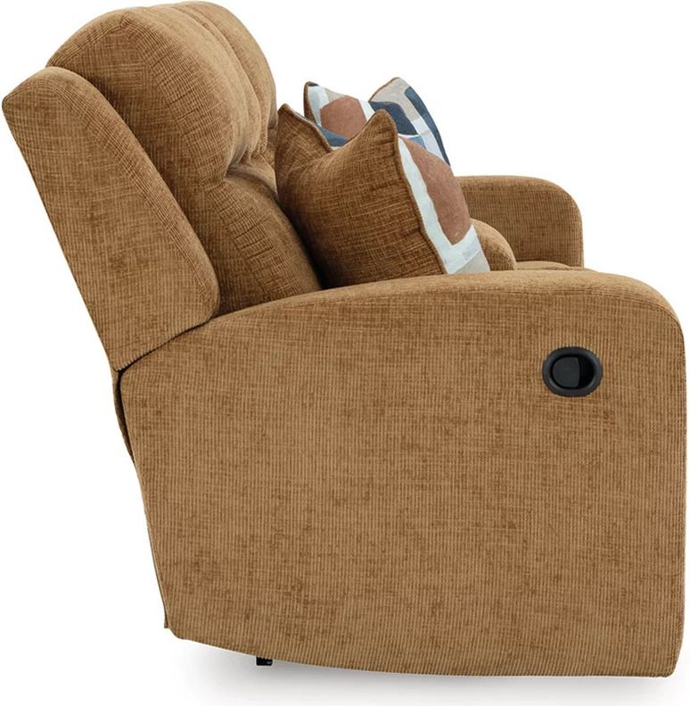 Kanlow Reclining Loveseat with Console In Honey 3860594